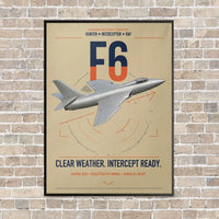 Thumbnail for Hawker Hunter F6 vertical canvas print - framed - beige background