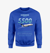 Thumbnail for Bombardier Global 5500 design on blue sweatshirt