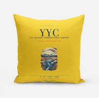 Thumbnail for YYC Calgary International Airport (YYC) design on yellow pillow