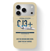 Thumbnail for Cessna Citation CJ3+ design on beige magsafe iphone case, for iPhone 17 Pro