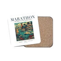 Thumbnail for MARATHON - Poster - Coaster - White