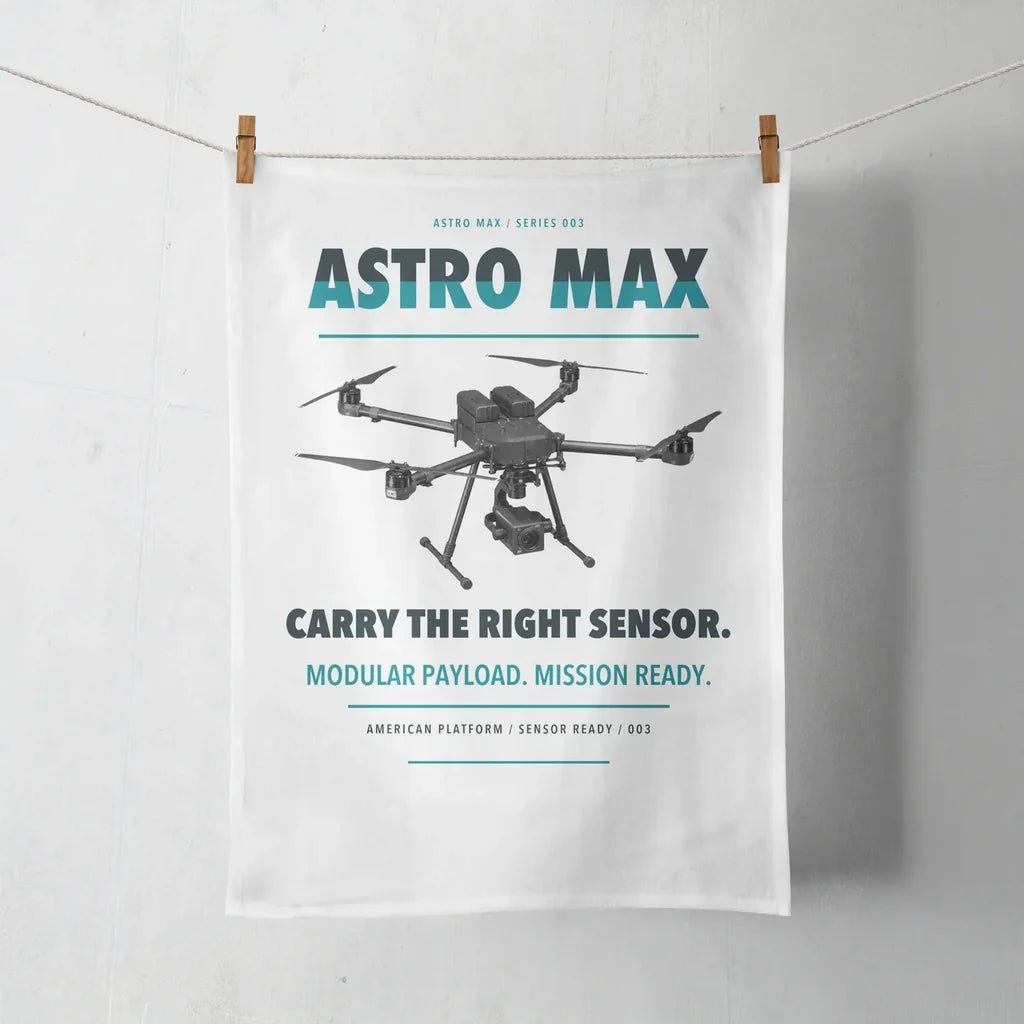 Freefly Astro Max design on white towel