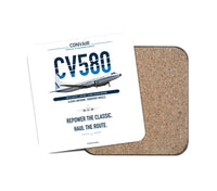 Thumbnail for Convair 580 design on white 1 piece coaster