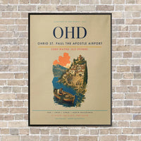 Thumbnail for Ohrid St. Paul the Apostle Airport OHD vertical canvas print - framed - beige background