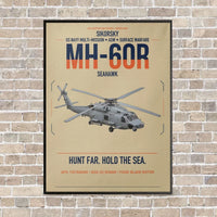Thumbnail for Sikorsky MH-60R Seahawk vertical canvas print - framed - beige background