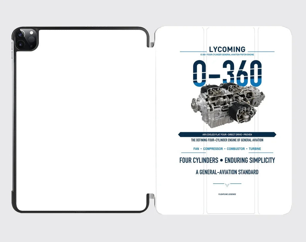 O-360 design on white ipad tablet case