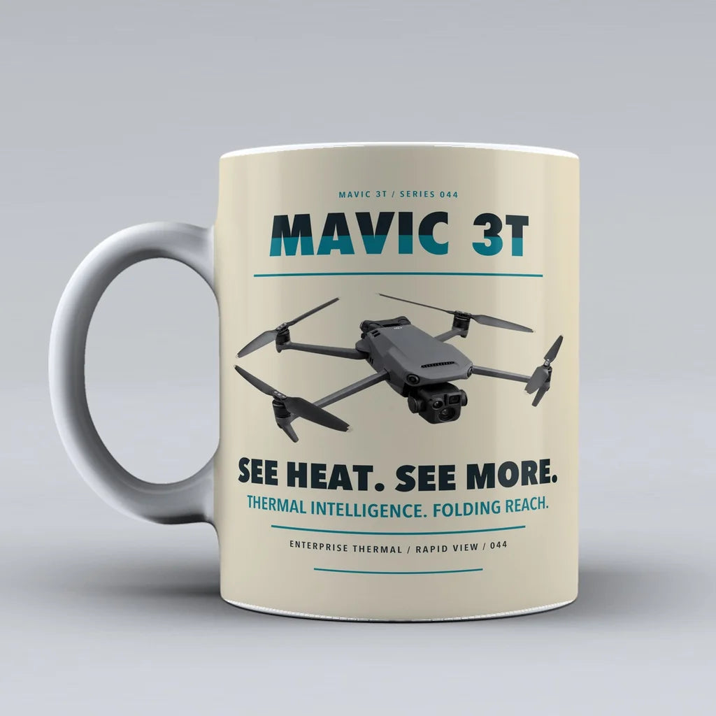 Mavic 3 Thermal Mug design on beige dji