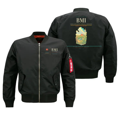 Central Illinois Regional Airport (BMI) design on black bomber jacket