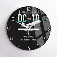 Thumbnail for McDonnell Douglas DC-10 design on black no frame wall clock