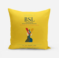 Thumbnail for EuroAirport Basel-Mulhouse-Freiburg (BSL) design on yellow pillow