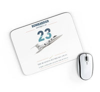 Thumbnail for Bombardier Learjet 23 design on white rectangle mouse pad