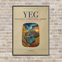 Thumbnail for Edmonton International Airport YEG vertical canvas print - framed - beige background