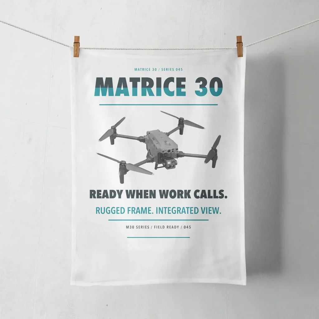 DJI Matrice 30 design on white towel