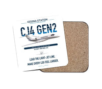 Thumbnail for Cessna Citation CJ4 Gen2 design on white 1 piece coaster