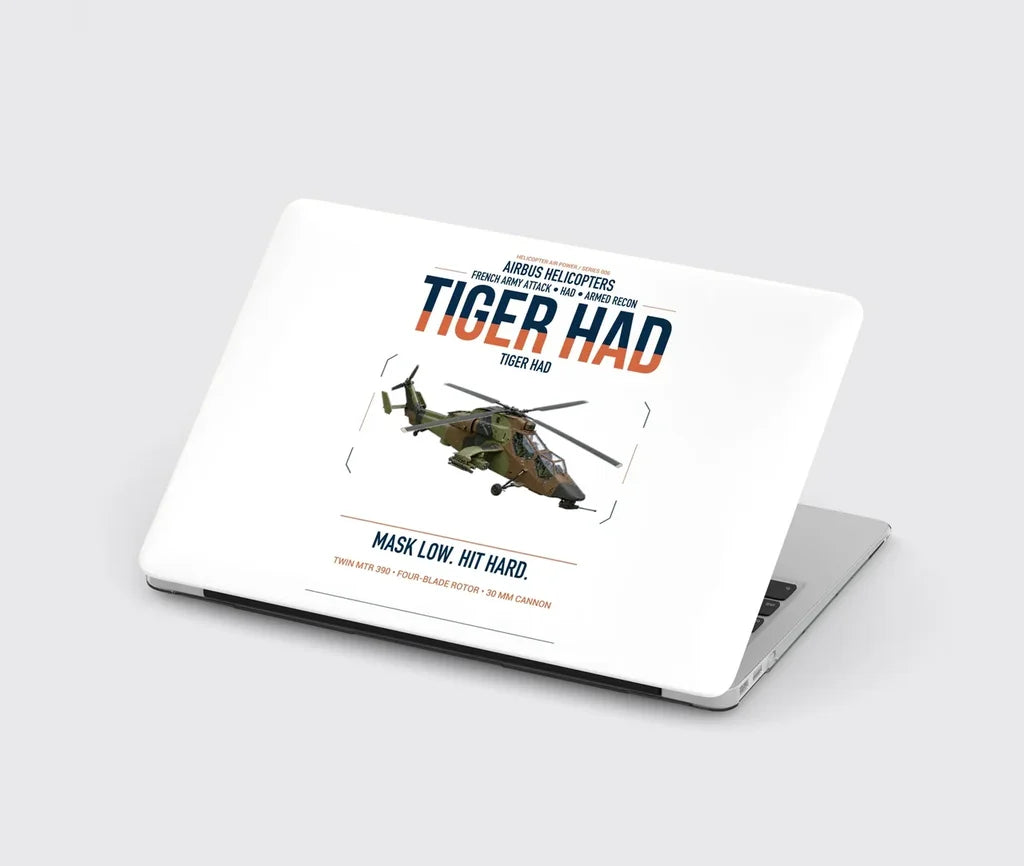 Airbus Helicopters Tiger HAD design on white MacBook case