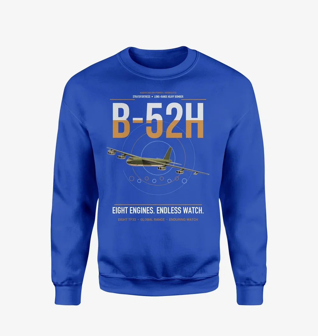 B-52H Stratofortress design on blue sweatshirt