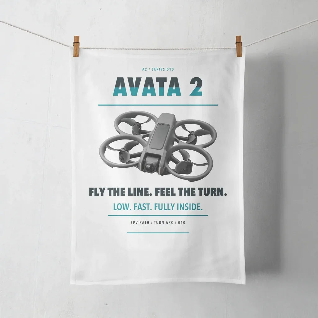 DJI Avata 2 design on white towel