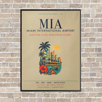 Thumbnail for Miami International Airport MIA vertical canvas print - framed - beige background