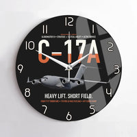 Thumbnail for C-17A Globemaster III design on black no frame wall clock