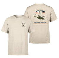 Thumbnail for Bell AH-1G Cobra design on beige t-shirt, double-side print