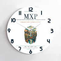 Thumbnail for Milan Malpensa International Airport Silvio Berlusconi (MXP) design on white no frame wall clock