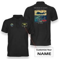 Thumbnail for VINTAGE G4152 - The River Of Lights - Double-Side Polo T-Shirt design on black+name