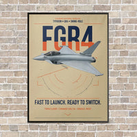 Thumbnail for Eurofighter Typhoon FGR4 vertical canvas print - framed - beige background