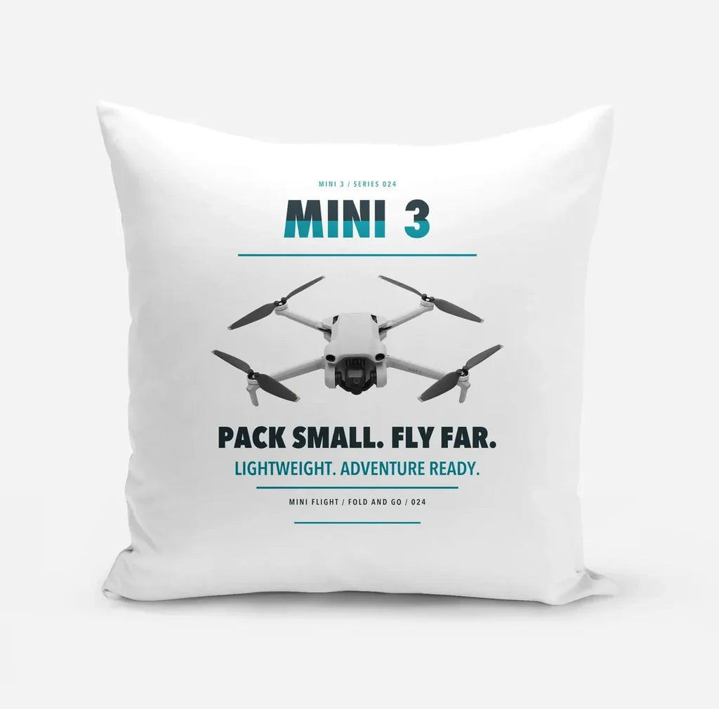 DJI Mini 3 design on white pillow