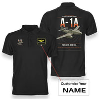 Thumbnail for Messerschmitt Me 262A-1a design on black+name double-side polo t-shirt, double-side print