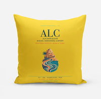 Thumbnail for Alicante-Elche Miguel Hernandez Airport (ALC) design on yellow pillow
