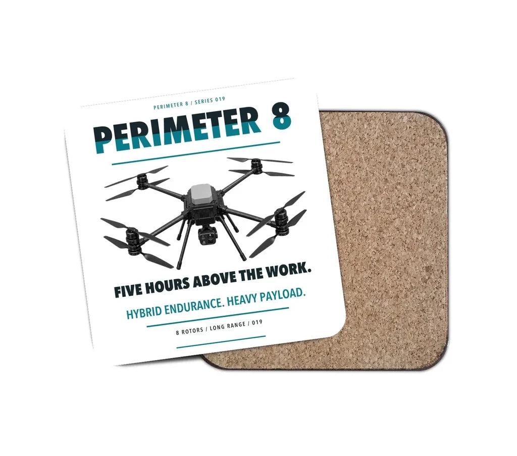 Skyfront Perimeter 8 design on white 1 piece coaster