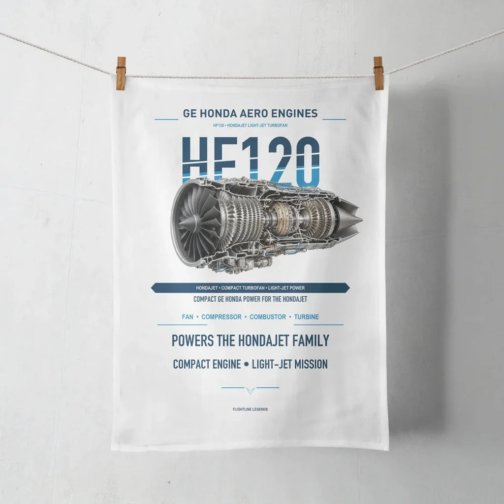 HF120 design on white towel