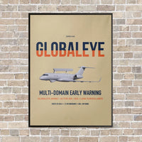 Thumbnail for Saab GlobalEye vertical canvas print - framed - beige background