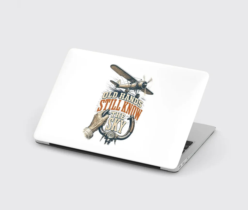 Old Hands Still Know The Sky design on white MacBook case