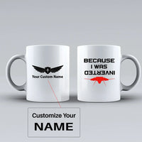 Thumbnail for Because I was Inverted Ceramic White aviation design on ceramic mug, premium ceramic with glazed finish.
