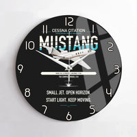 Thumbnail for Cessna Citation Mustang design on black no frame wall clock