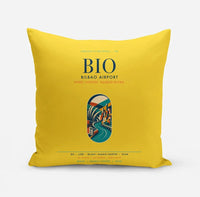 Thumbnail for Bilbao Airport (BIO) design on yellow pillow
