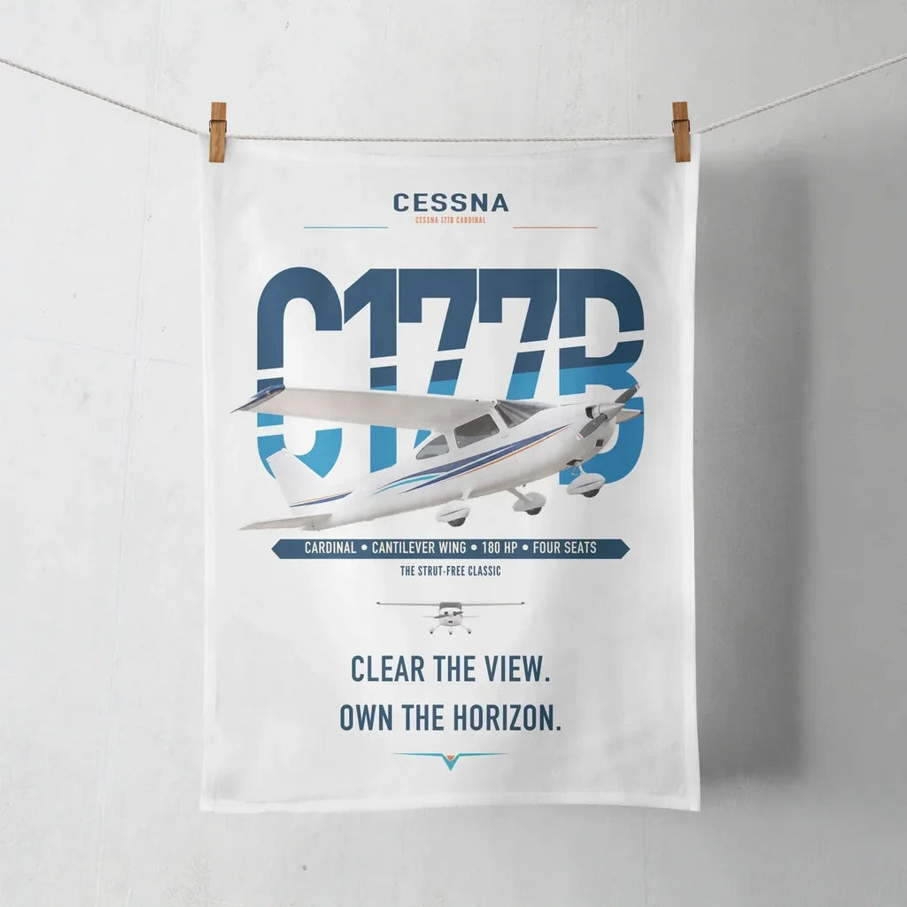 Cessna 177B Cardinal design on white towel