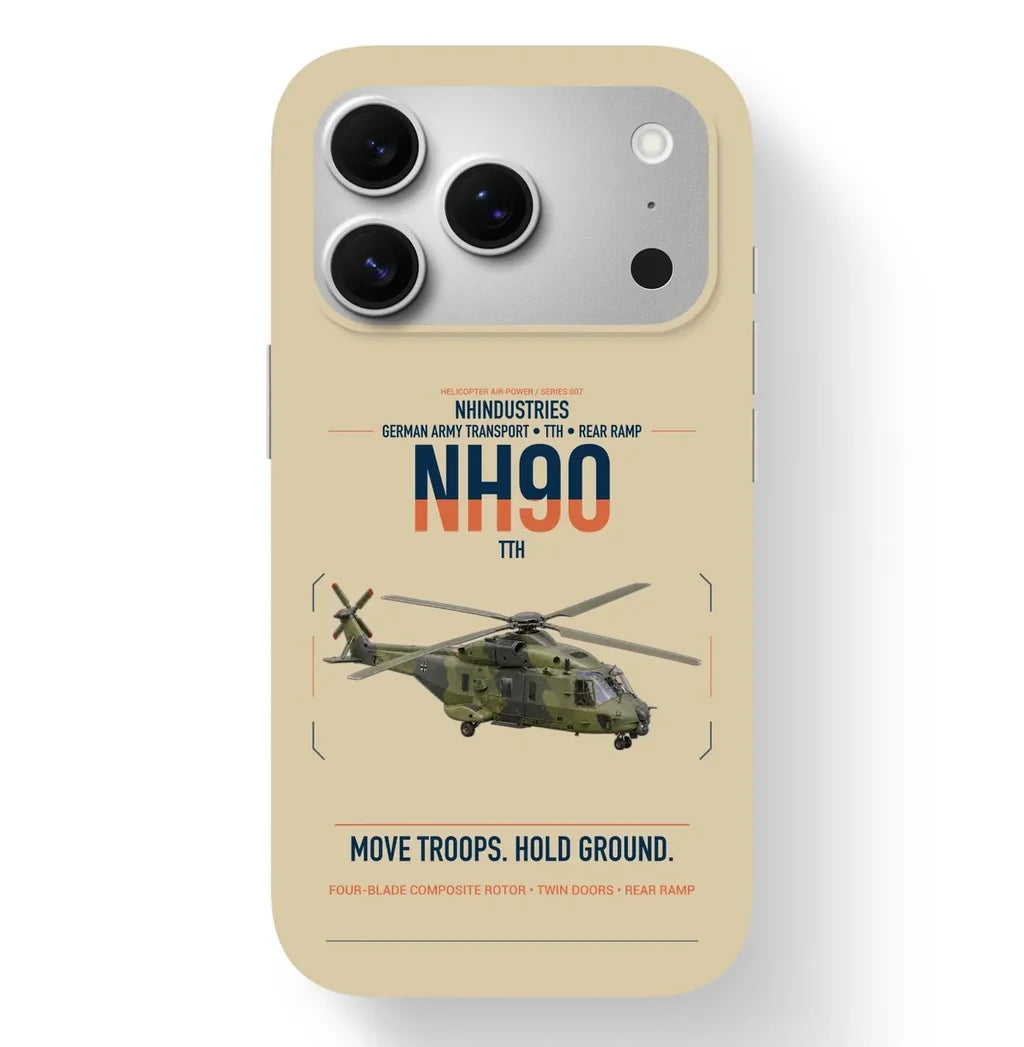 NHIndustries NH90 TTH design on beige magsafe iphone case, for iPhone 17 Pro