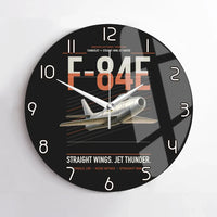 Thumbnail for F-84E Thunderjet design on black no frame wall clock