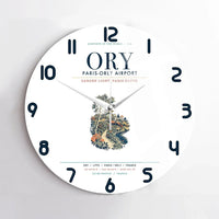 Thumbnail for Paris-Orly Airport (ORY) design on white no frame wall clock