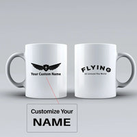 Thumbnail for Flying All Around The World Ceramic White aviation design on ceramic mug, premium ceramic with glazed finish.