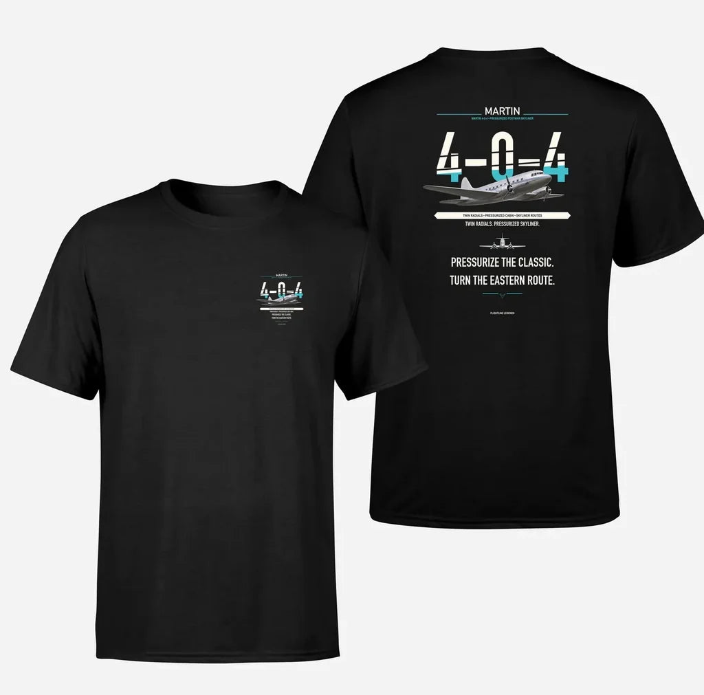 Martin 4-0-4 design on black t shirt