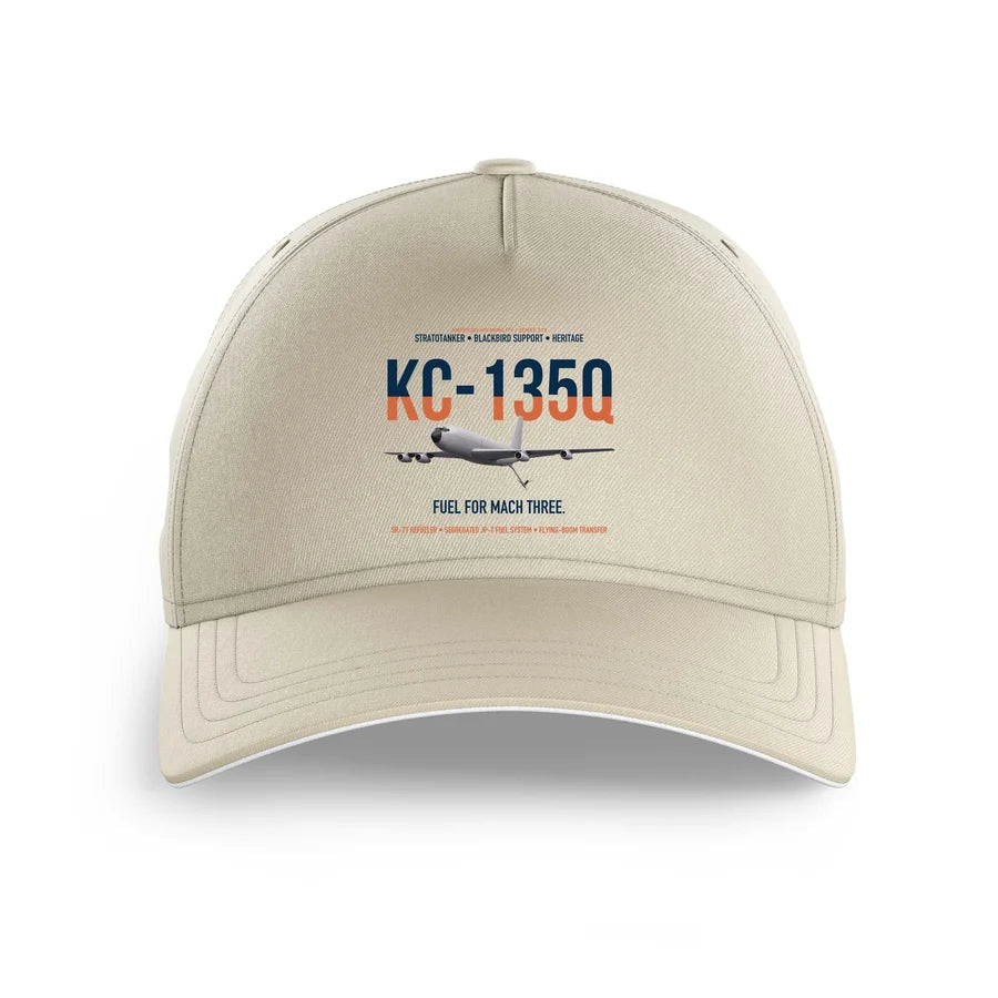 KC-135Q Blackbird Tanker design on beige printed hat