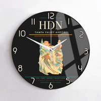 Thumbnail for Yampa Valley Airport (HDN) design on black no frame wall clock