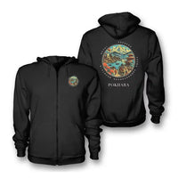 Thumbnail for POKHARA - Badge - Zipped Hoodie - Black
