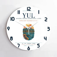Thumbnail for Montréal–Trudeau International Airport (YUL) design on white no frame wall clock