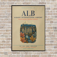 Thumbnail for Albany International Airport ALB vertical canvas print - framed - beige background