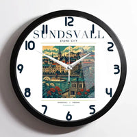 Thumbnail for SUNDSVALL - Poster - Wall Clock Framed - White