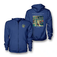 Thumbnail for VINTAGE G4378 - The Midnight Cleaning Crew - Premium Zipped Hoodie design on blue